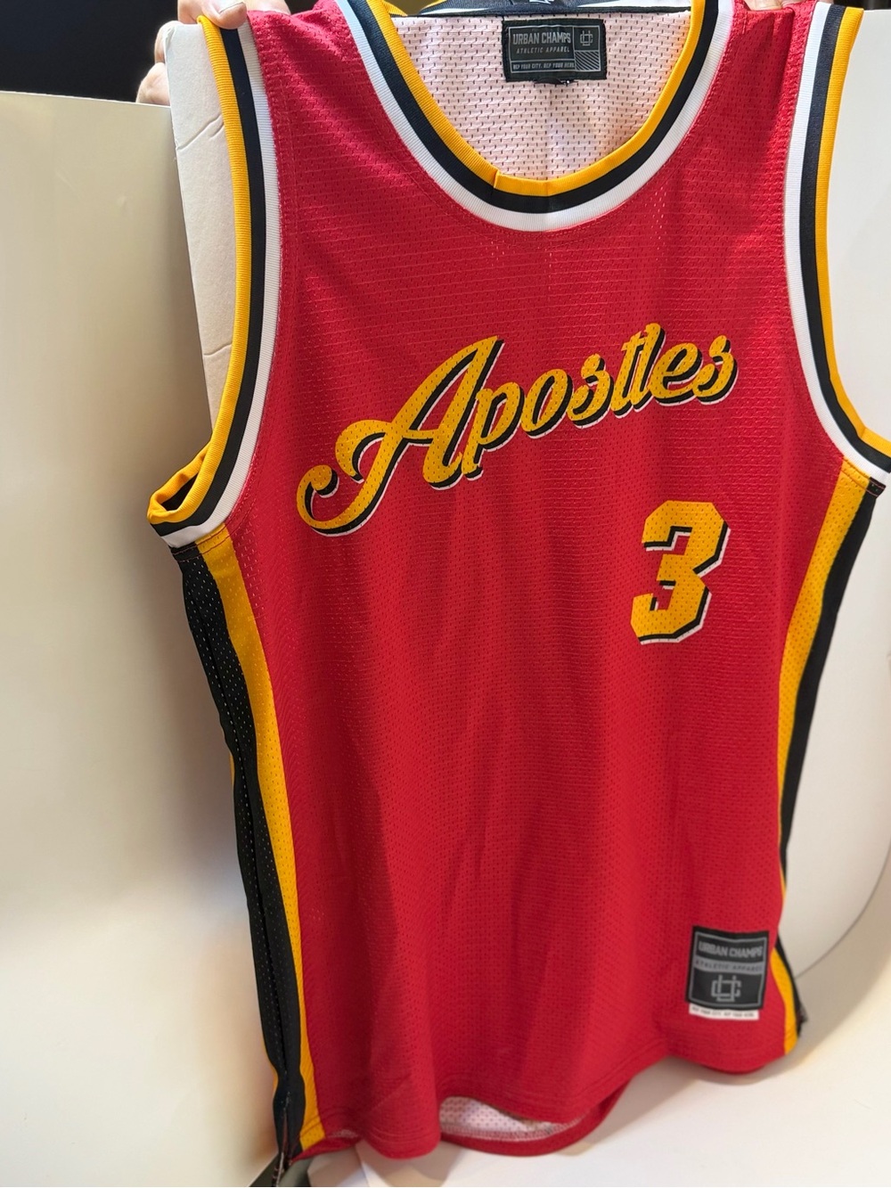 Apostles Red Basketball Jersey - Number 3